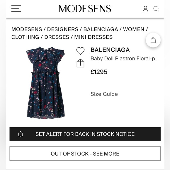 AUTHENTIC! NWT BALENCIAGA Multicolor Floral Baby Doll Plastron Silk Mini Dress - Picture 12 of 12